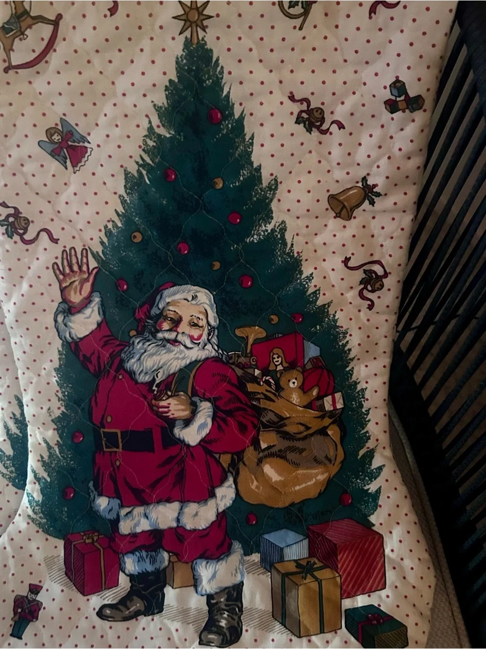 Set of two vintage oversized Santa Christmas Stockings!